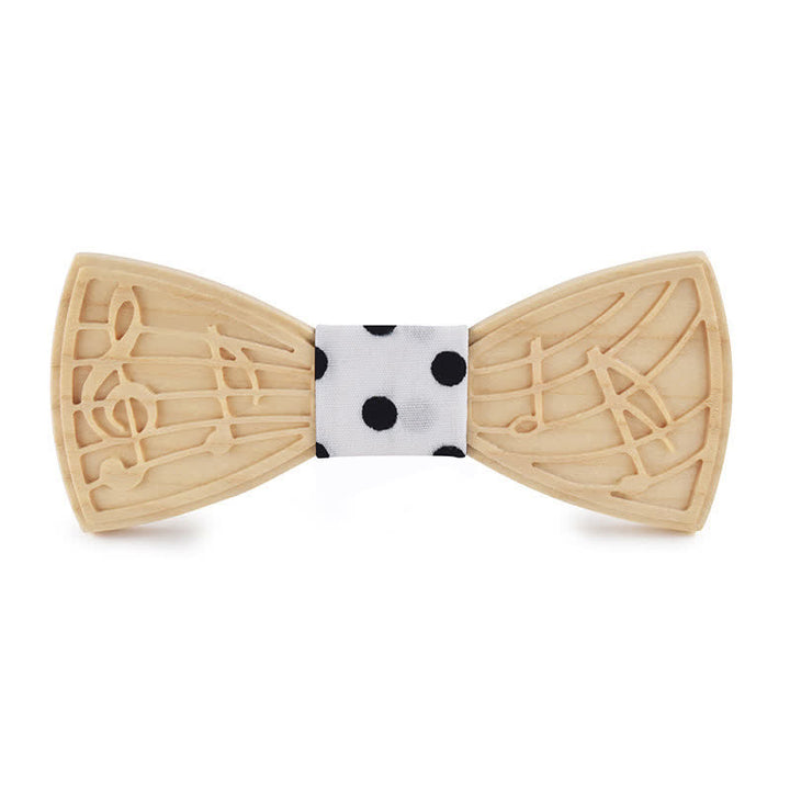 Papillon in legno con incisione musicale da uomo - Stile n. 1 - Punto Bianco - image 10