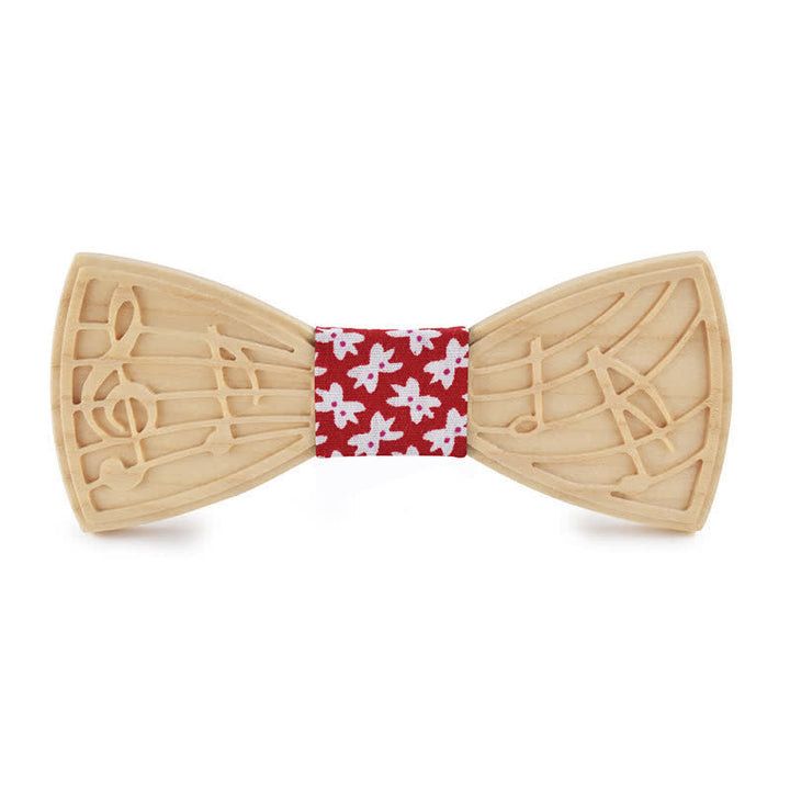 Papillon in legno con incisione musicale da uomo - Stile n. 1 - Rosso - image 13