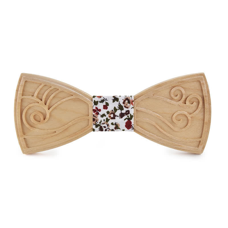 Papillon in legno con incisione musicale da uomo - Stile n. 2 - Rosa bianca - image 22