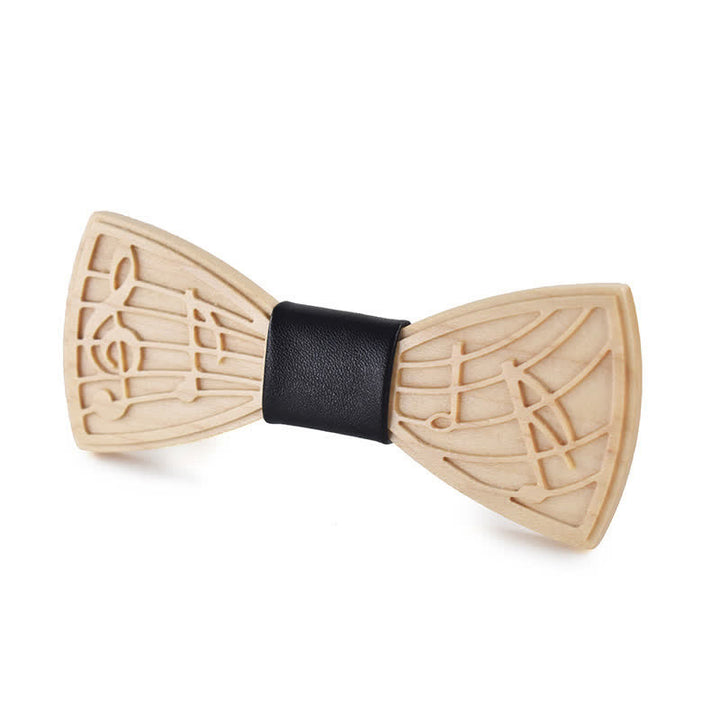 Papillon in legno con incisione musicale da uomo - image 3