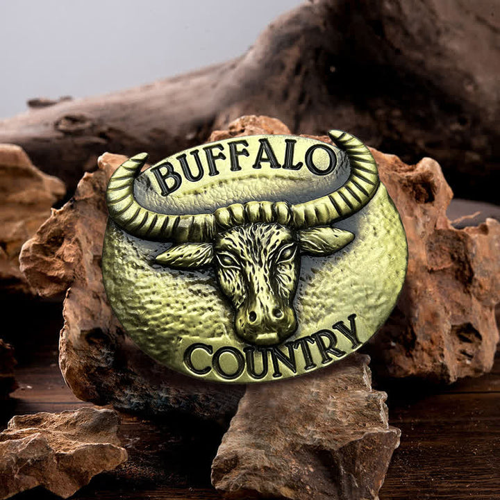 Cintura in pelle con fibbia fai da te Buffalo Country da uomo - Bronzo - Senza cintura - image 0
