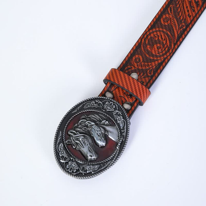 Cintura in pelle con fibbia a testa di toro western unica da uomo - image 3