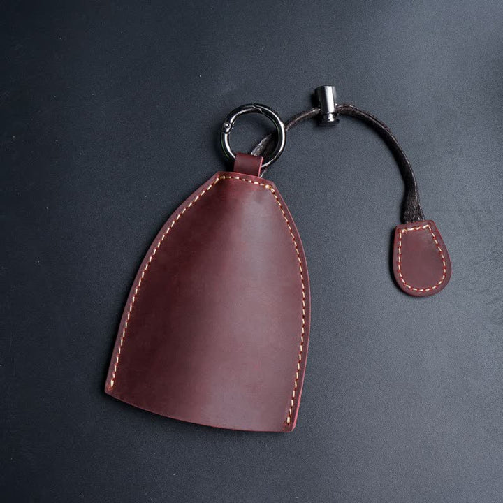 Borsa portaoggetti in vera pelle con portachiavi estraibile - Borgogna - image 13