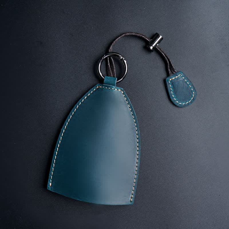Borsa portaoggetti in vera pelle con portachiavi estraibile - Blu - image 15
