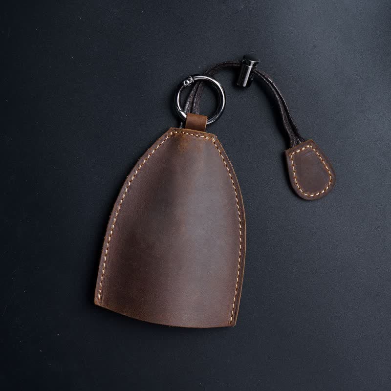 Borsa portaoggetti in vera pelle con portachiavi estraibile - Marrone - image 12