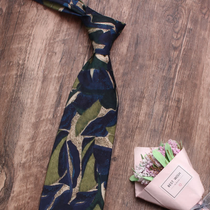 Cravatta da uomo con motivo a personalità, colore verde navy, novità - image 3