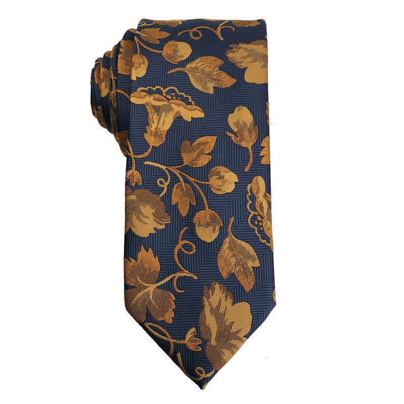 Cravatta da uomo blu navy "Morning Glories" - image 3
