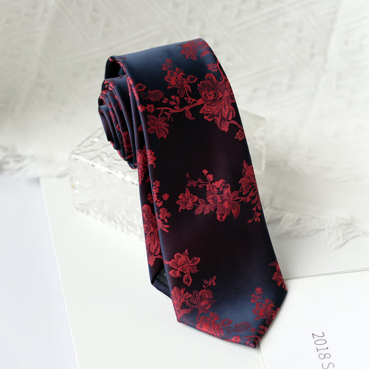 Cravatta elegante da uomo con motivo floreale Iris - Rosso - image 11