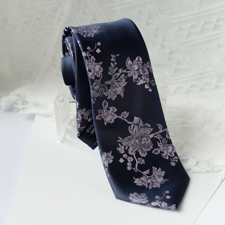 Cravatta elegante da uomo con motivo floreale Iris - Viola - image 10