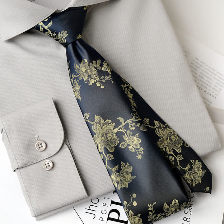 Cravatta elegante da uomo con motivo floreale Iris - image 1
