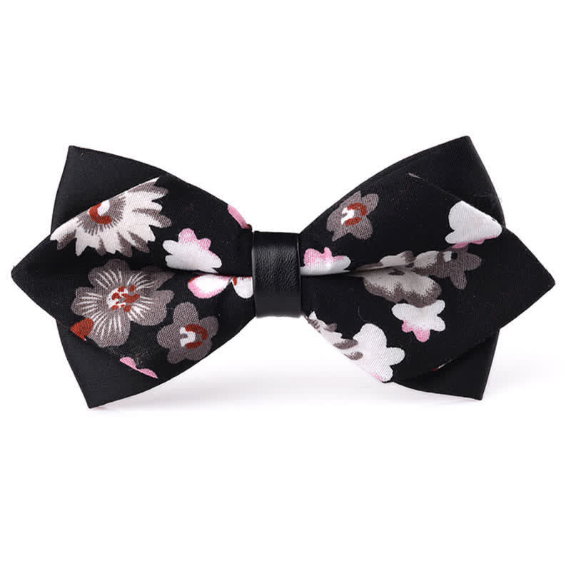 Papillon da uomo in cotone a punta con doppio strato floreale - Stile n. 4 - image 3