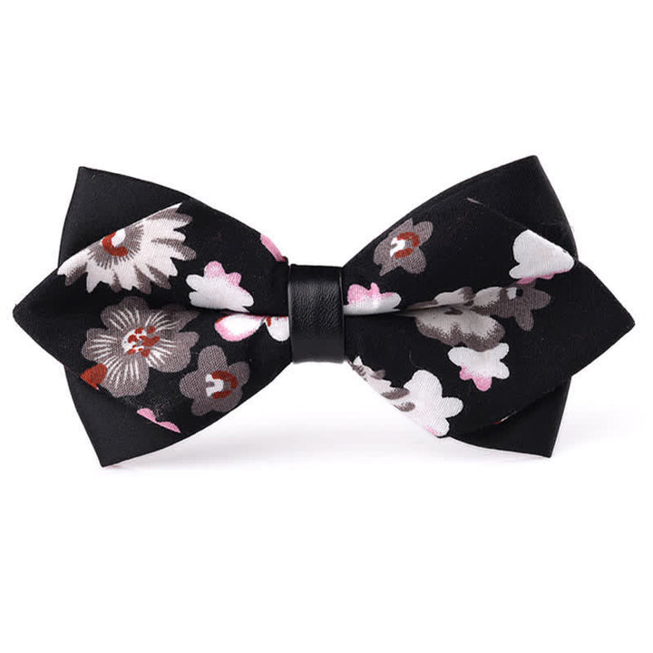Papillon da uomo in cotone a punta con doppio strato floreale - Stile n. 4 - image 3