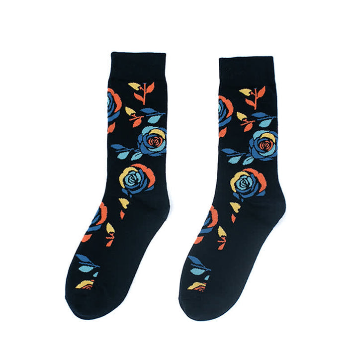 Calzini da uomo con rose blu navy e blu navy - image 9