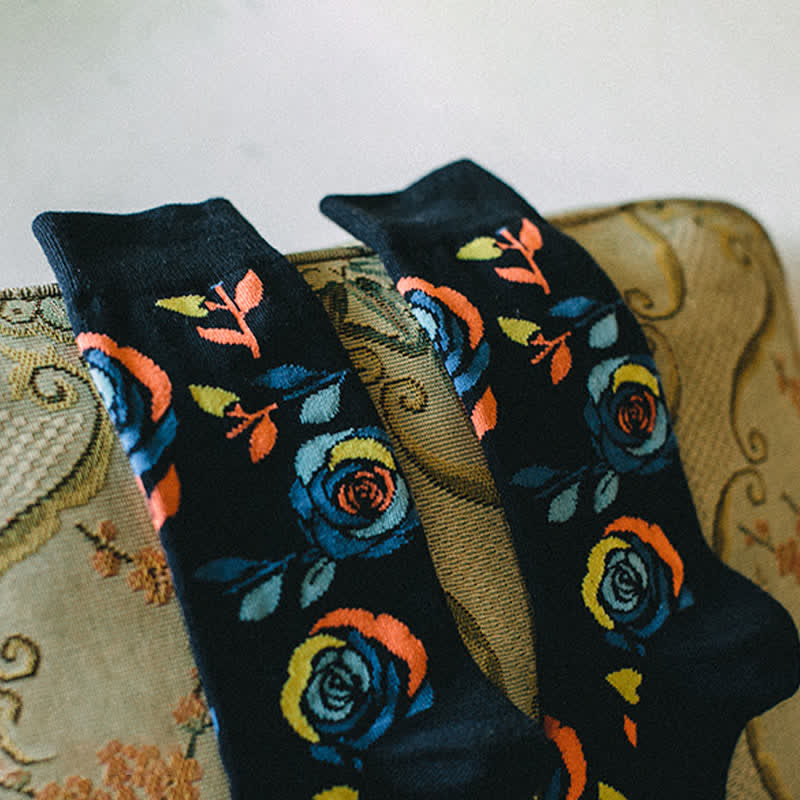 Calzini da uomo con rose blu navy e blu navy - image 8