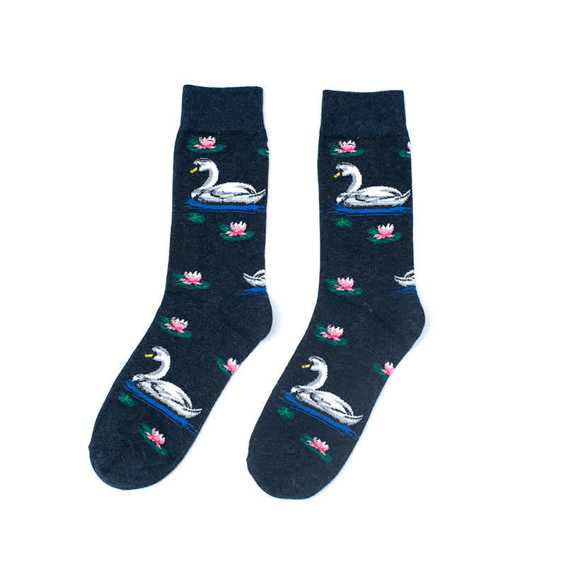 Calzini da uomo Funky Swimming Swan Crew - image 6