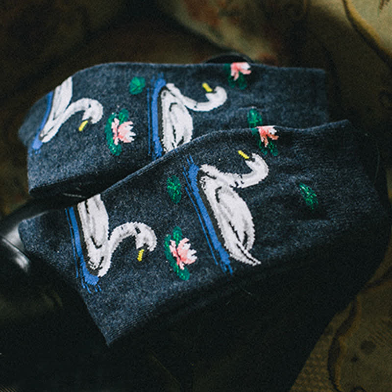 Calzini da uomo Funky Swimming Swan Crew - image 5