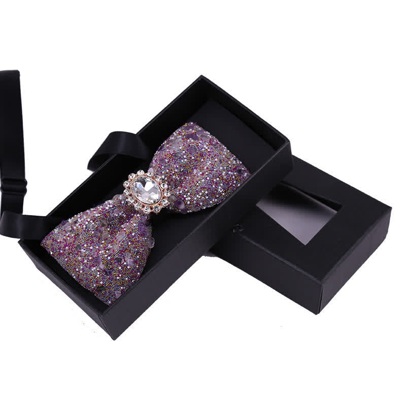 Papillon da uomo con perline luminose e strass in pietra - Stile n. 7 - image 9