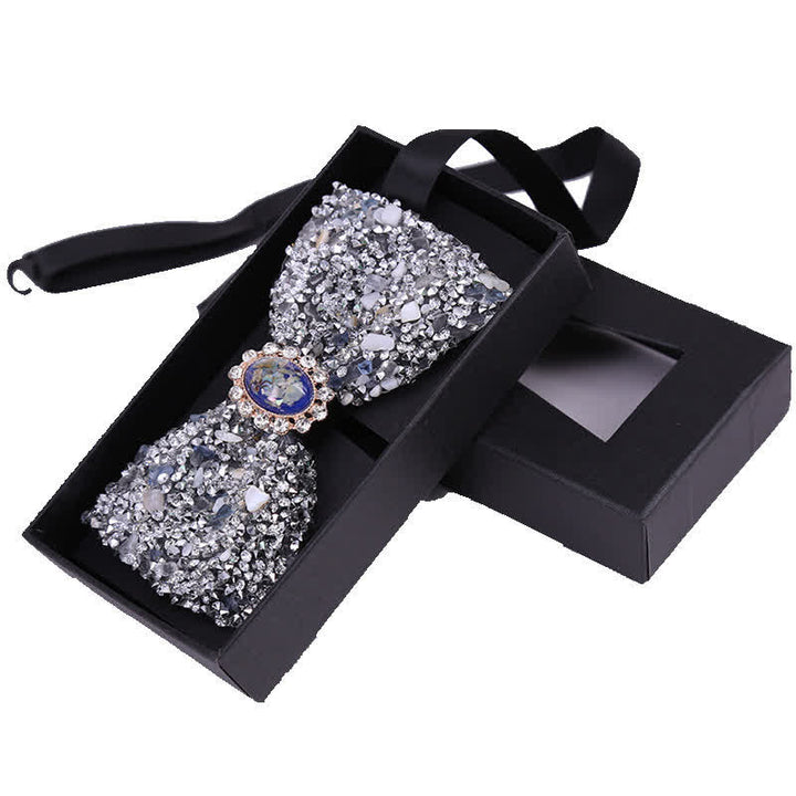 Papillon da uomo con perline luminose e strass in pietra - Stile n. 13 - image 15