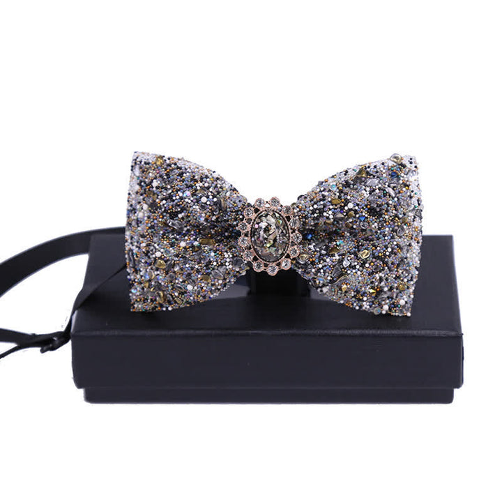 Papillon da uomo con perline luminose e strass in pietra - image 3