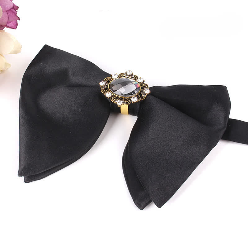 Papillon oversize a punta con strass a farfalla nera da uomo - Stile n. 9 - image 15