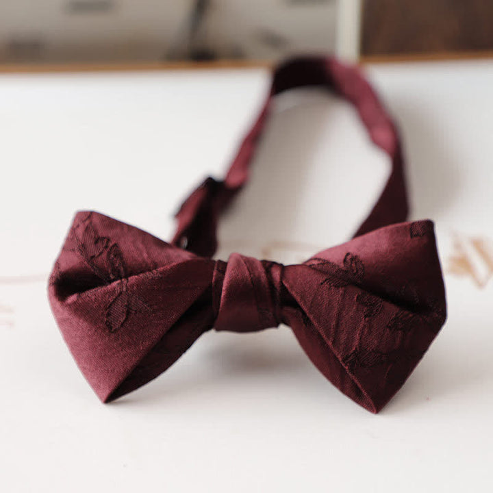 Papillon floreale vintage rosso scuro da uomo - Stile n. 4 - image 6