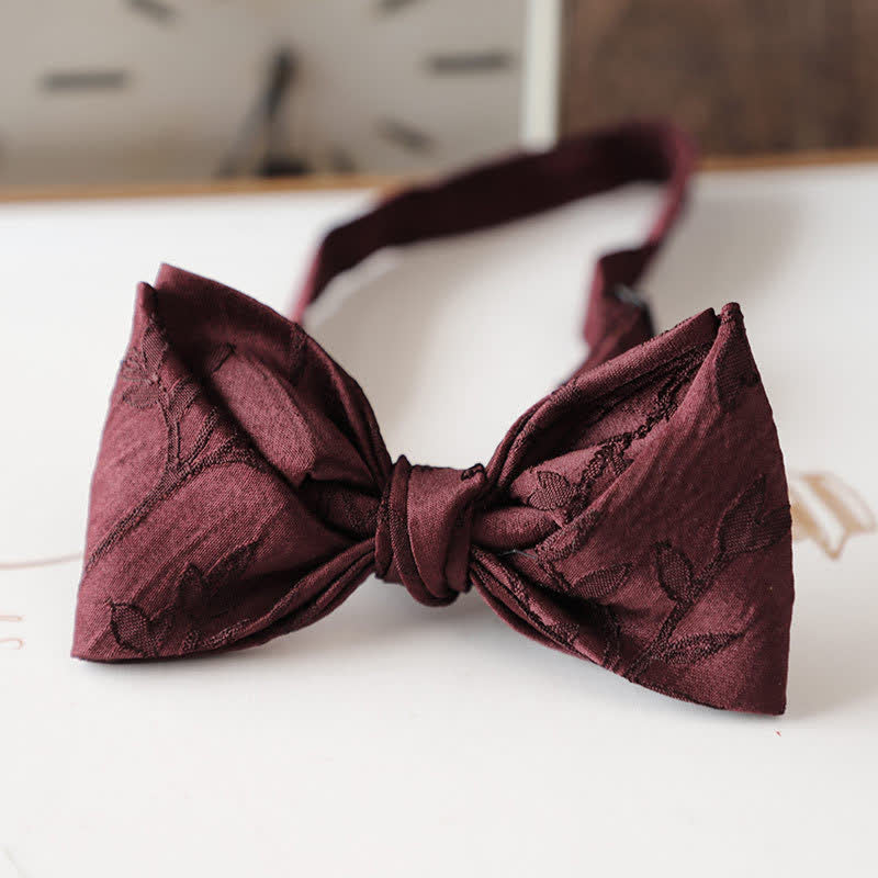 Papillon floreale vintage rosso scuro da uomo - Stile n. 1 - image 0