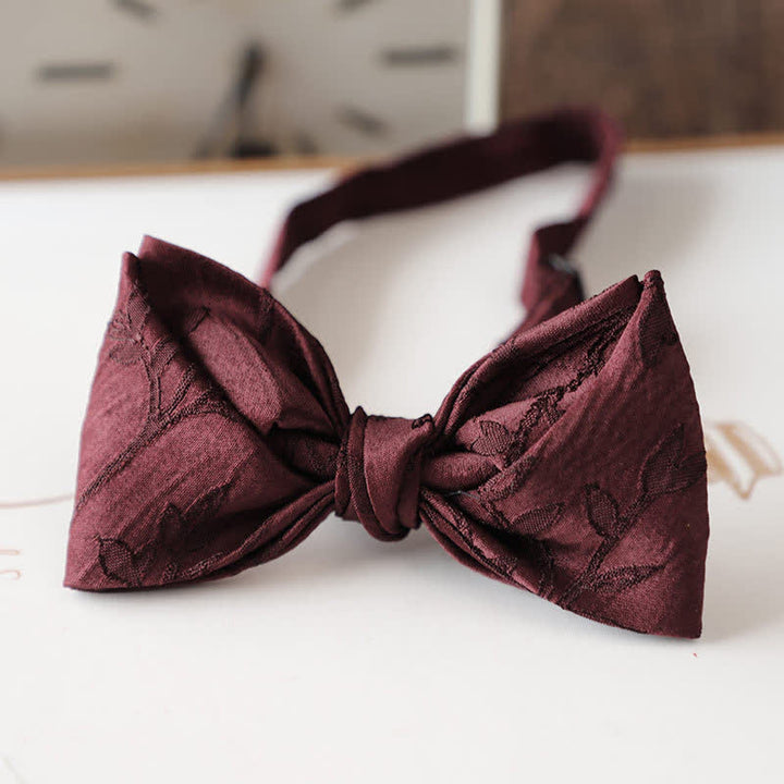 Papillon floreale vintage rosso scuro da uomo - Stile n. 1 - image 0