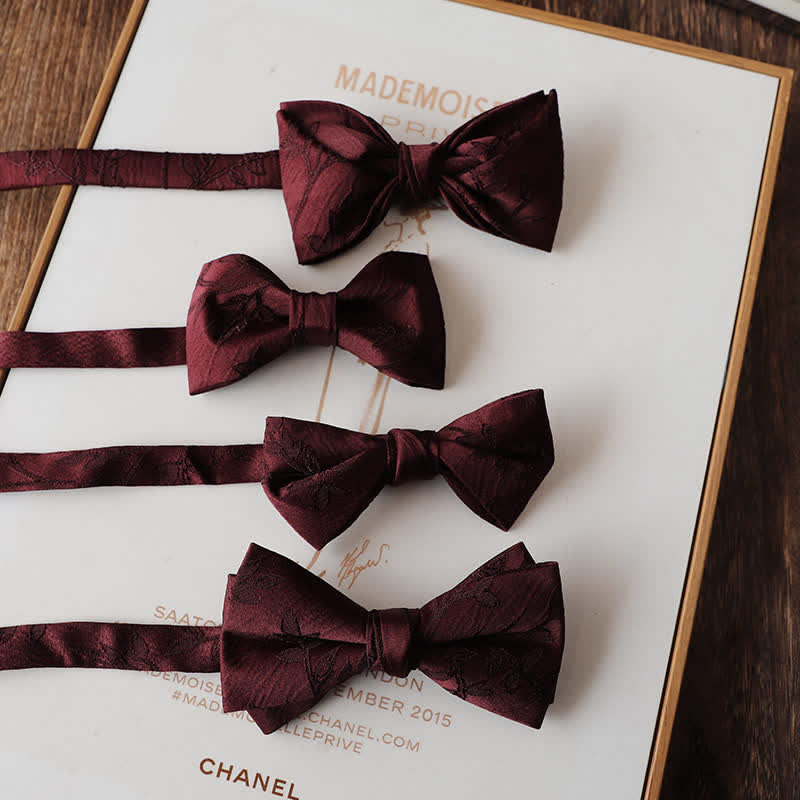 Papillon floreale vintage rosso scuro da uomo - image 1