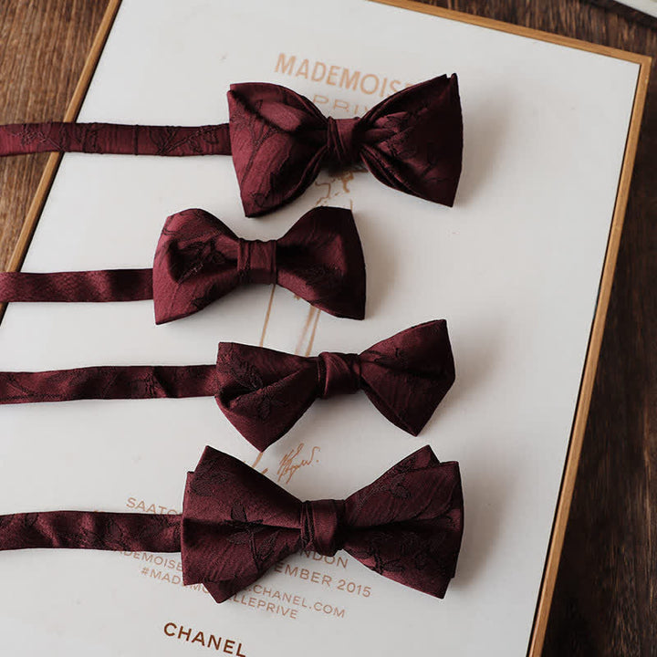 Papillon floreale vintage rosso scuro da uomo - image 1