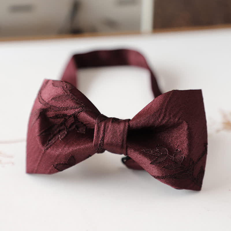 Papillon floreale vintage rosso scuro da uomo - Stile n. 2 - image 4