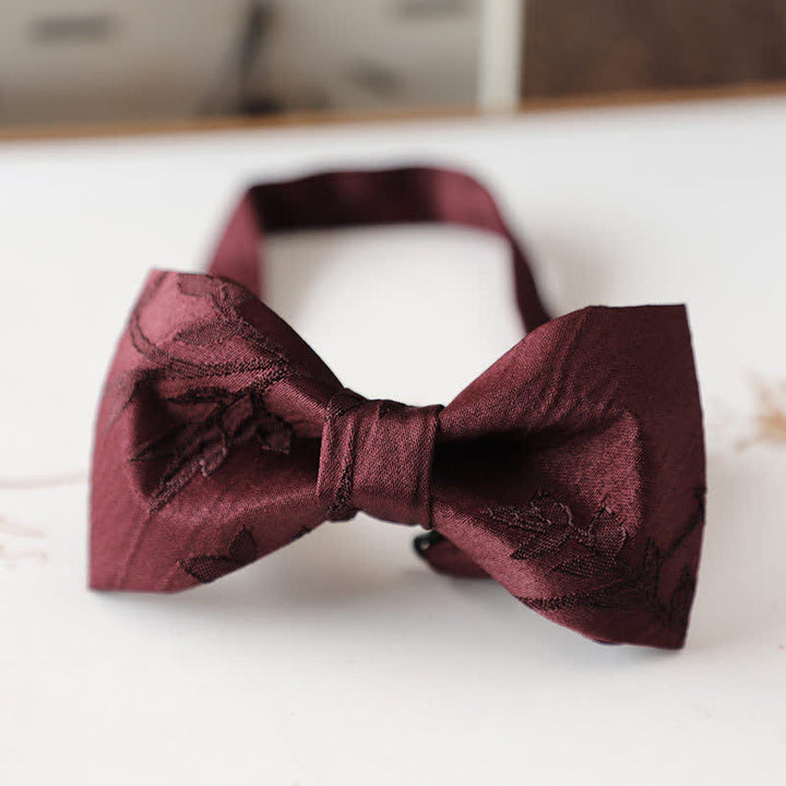 Papillon floreale vintage rosso scuro da uomo - Stile n. 2 - image 4