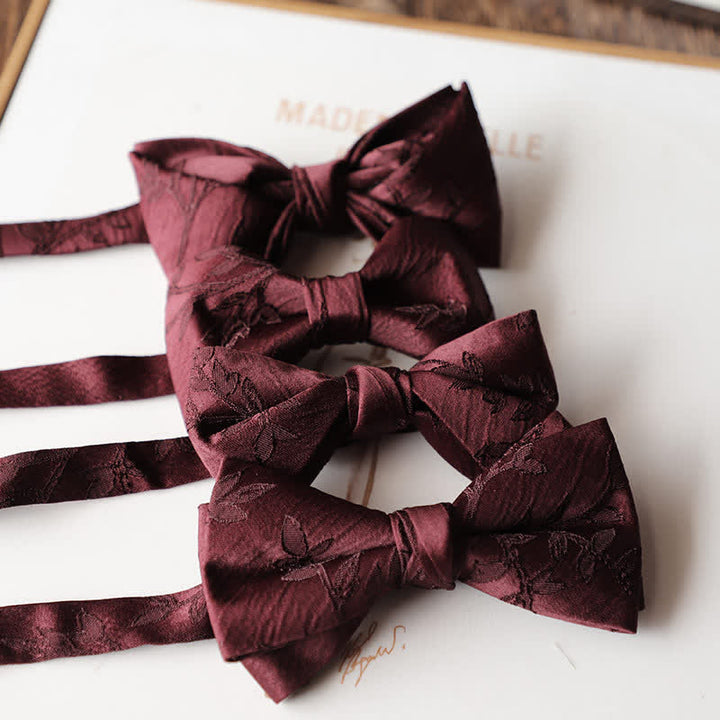Papillon floreale vintage rosso scuro da uomo - image 2