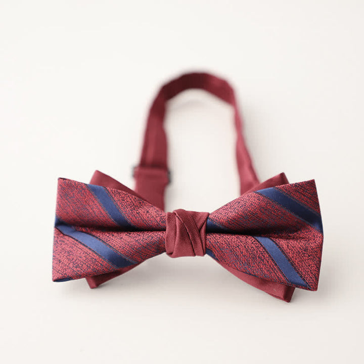 Papillon colorato a righe floreali a doppio strato da uomo - Stile n. 7 - image 10