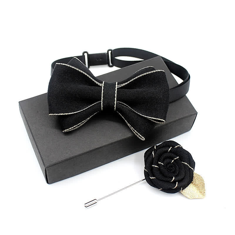 Set di 2 cravatte a farfalla multistrato Little Gentleman per bambini - Nero - image 3