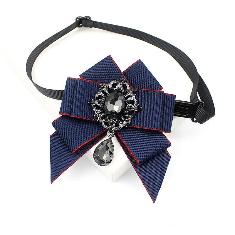 Papillon luminoso con cristalli pendenti in stile britannico per bambini - Blu marino e rosso - image 9