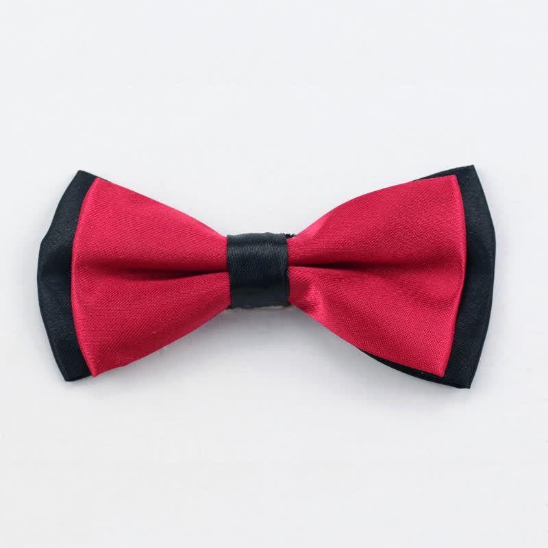 Papillon classico bicolore a doppio strato per bambini - Rosso scuro - image 5