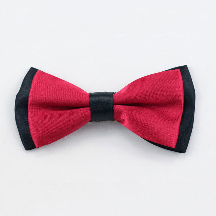 Papillon classico bicolore a doppio strato per bambini - Rosso scuro - image 5