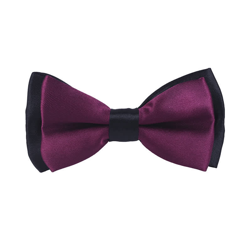 Papillon classico bicolore a doppio strato per bambini - Magenta scuro - image 8