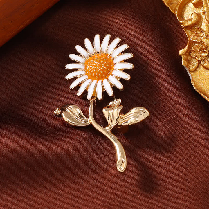 Spilla floreale in smalto con piccolo girasole da donna - Girasole giallo - image 0