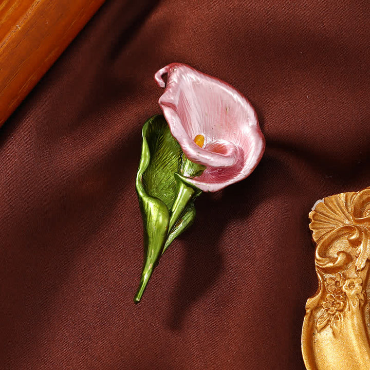 Spilla elegante da donna con fiore di garofano smaltato - Rosa - image 0