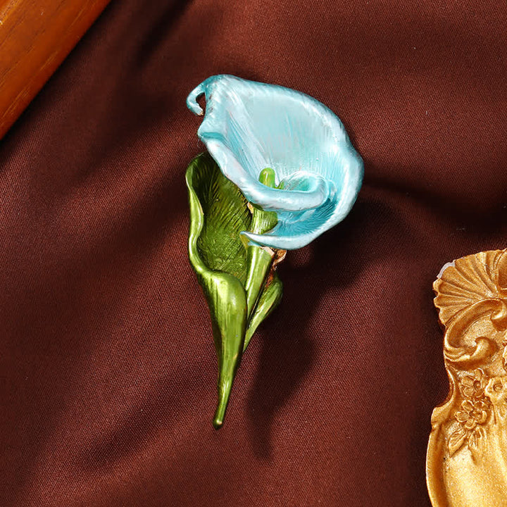Spilla elegante da donna con fiore di garofano smaltato - Blu - image 4