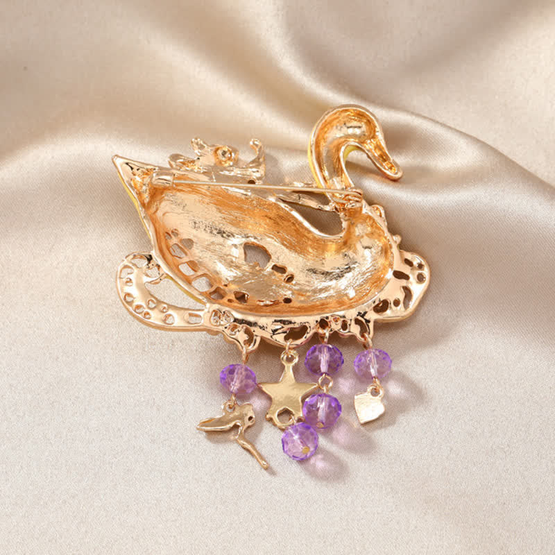 Spilla cava con nappe a forma di cigno fatato da donna - image 6