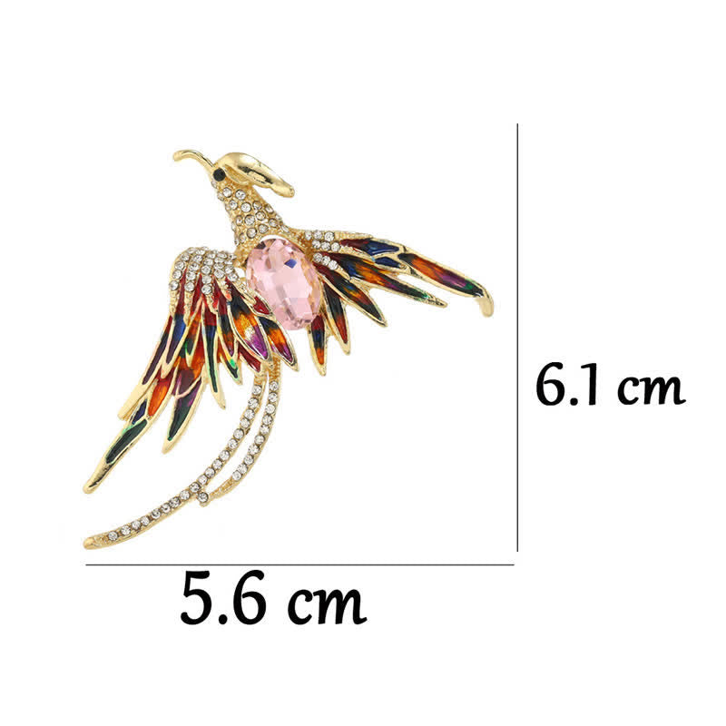Spilla da donna in cristallo smaltato a forma di fenice volante - image 4