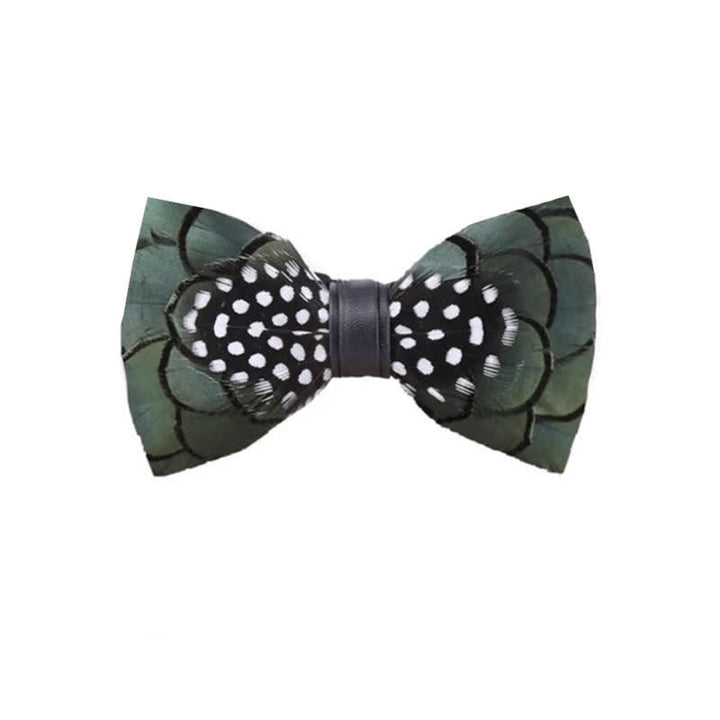 Papillon con piume verde scuro chic per bambini con spilla da bavero - Ragazzo - image 0
