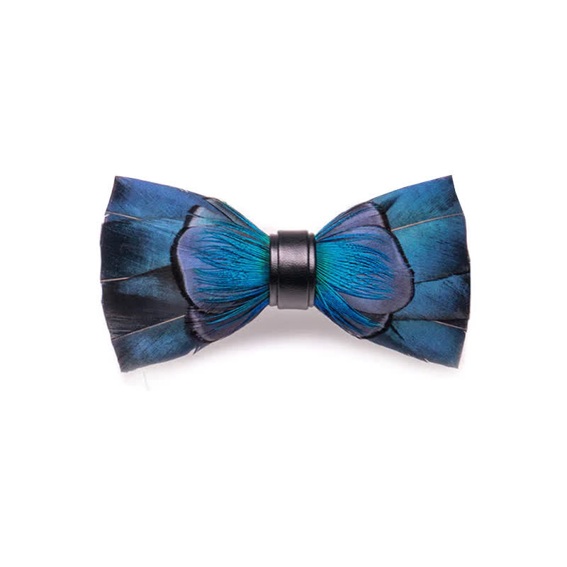 Papillon con piume blu navy a cascata per bambini con spilla da bavero - Ragazzo - image 0