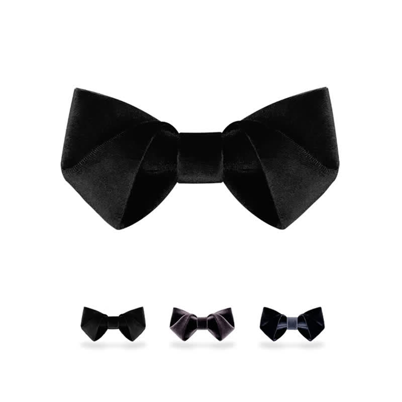 Papillon in velluto tinta unita della serie Black Night da uomo - image 0