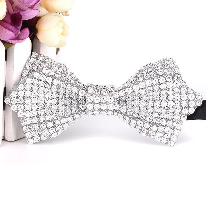 Papillon a punta con paillettes e strass colorati da uomo - Stile n. 9 - image 14