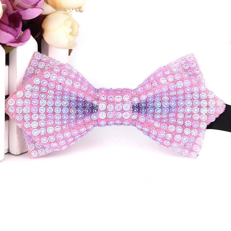 Papillon a punta con paillettes e strass colorati da uomo - Stile n. 4 - image 9