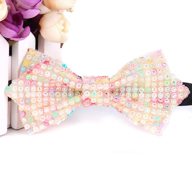 Papillon a punta con paillettes e strass colorati da uomo - Stile n. 3 - image 8