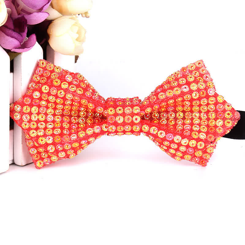 Papillon a punta con paillettes e strass colorati da uomo - Stile n. 5 - image 10